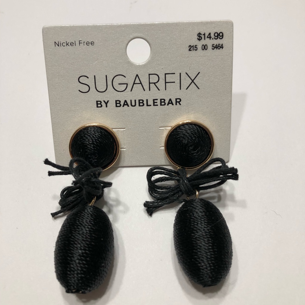 Sugarfix By Baublebar Nickel Free Earrings Black Gold Dangling Jewelry.